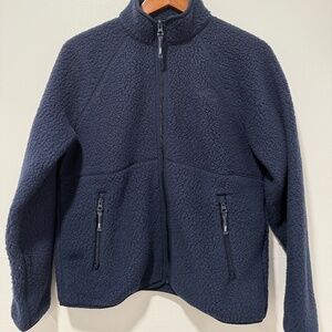 Aritzia Navy TNA Zip Up Fleece. Size S